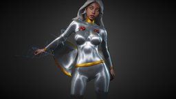 Storm body, face, anatomy, xmen, storm, marvel, , rouge, , , woman, girl, blender3d, female, rigged, noai