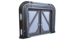 Sci-fi Door props, corridor, ue4, halway, unity, blender, scifi, sci-fi, free, door