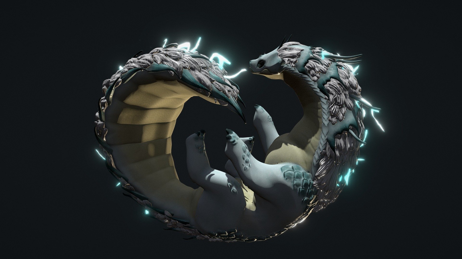 This is my take on the cute version of the Toby Kadachi, an animal in between a snake and a squirl from Monster Hunter.
The concept i worked from was made by Alexandre Zedig Diboine who redesigned a bunch of monsters from monster hunter into cute creatures.
This concept left a lot of blanks which alowed me to make my own interpretation of it 3d model