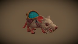 Stylized Fantasy Rat Mount rat, rpg, mount, mouse, mmo, rts, fbx, moba, character, pbr, lowpoly, animal, stylized, animated, fantasy, magic