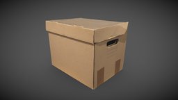 Cardboard box storage, lid, prop, paper, used, storagebox, cardboard, dirty, 3dscanning, box, 3dscanning-photogrammetry-photoscan, photogrammetry-photoscan, weared, photogrammetry, asset, home