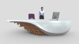 Reception Desk office, desk, table, reception, chair