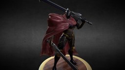 Momonga (Ainz Ooal Gown) armored, overlord, gown, longsword, momonga, ainz, ooal, substancepainter, low-poly, pbr, anime, knight