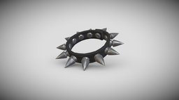 Punk-Collar spikes, prop, punk, accessories, goth, leagueoflegends, accessory, collar, props, worldofwarcraft, sims4, sims, props-assets, props-game, choker, pbr-texturing, stylizedmodel, vtuber, asset, game, pbr, blender3d, gameart, gameasset, stylized, gameready, bracelet, nomadsculpt