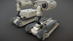 Small Tracked Robot retro, metal, old, science-fiction, fallout3, falloutnewvegas, fallout4, retrofuturism, retrofuturistic, retrofuture, fallout76, sci-fi, hardsurface, robot, fallout