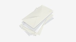 Envelope stack empty, white, template, paper, mail, mockup, letter, mock, stack, envelope, corporate, branding, postcard, message, blank, 3d, pbr, design, air