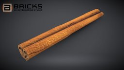 Cinnamon Stick gamereadyasset, 3dgameasset, bricks3dstudio, vietnam3dartoutsource, cinnamonstick, cinnamonstick3dmodel, cinnamonstick3dasset, cinnamonstickgameready, gamereadycinnamonstick