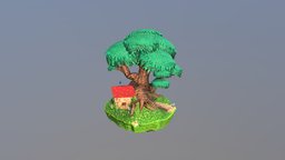 Winnie The Poohs House tree, forest, grass, cute, plants, mushroom, videogames, videogame, animals, bee, child, sand, butterfly, furniture, wasp, diorama, disney, tigger, pooh, nature, moss, piglet, winnie, walt, winniethepooh, christopherrobin, maya, handpainted, cartoon, game, 3dsmax, lowpoly, house, zbrush, wood, stylized, fantasy, rock, magic, "environment"