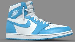 Jordan 1 Retro High OG UNC shoe, one, style, white, fashion, basketball, runner, running, sneaker, jordan, unc, 1, blue, light