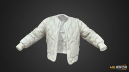 [Game-Ready] White Padding style, white, fashion, stylish, ar, 3dscanning, beige, padding, photogrammetry, 3dscan, casual-fashion, noai, fahsion-scan, fashionscan
