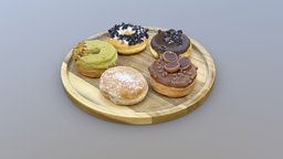 The Five Donuts food, 5, donuts, cream, enjoy, summer, sugar, color, 4k, chocolate, eat, five, donut, second, sweet, dessert, highresolution, pistacchio, foodscan, donutshop, creamy, toffee, art, highpoly, toffifee, zoltanfood, donut3d, noai