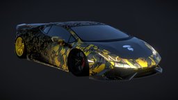 Lamborghini Huracan Mansory kit, red, lamborghini, bull, lambo, huracan, wrap, xix, livery, mansory, black, gold