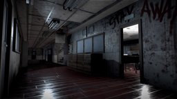Creepy school hallway (WIP) school, creepy, furniture, hallway, classroom, enviroment, personal, terror, substancepainter, substance, 3dsmax, dark