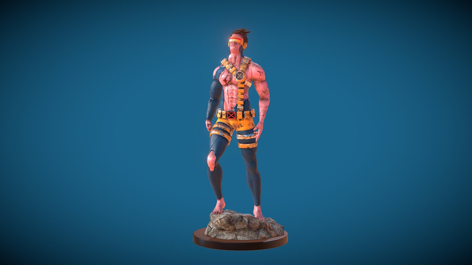 This is a high poly mesh concept work for mi Styliized version of Scott Summers, i will upload the low poly model in a few days i hope you like it. :D

also i will wok in the emission map for the glasses and add some lights - Cyclops Character Scott Summers 90s - 3D model by Daniel Gutierrez (@dadagutz) 3d model