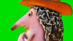 Hedgehog in a Hat with a Sword caricature, hedgehog, cowboy, musketeer, substancepainter, cartoon, blender, animal