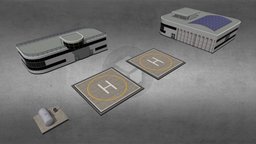 Helicopter Depot depot, citiesskylines, low-poly-model, cities_skylines, building-modern, building-design, low-poly, lowpoly, building, helicopter, cities-skylines, workshop, steamworkshop