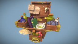 Stylized Alchemy Chest chest, alchemy, substancepainter, zbrush, stylized