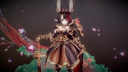 Noire bunny, noire, elf, kawaii, oc, originalcharacter, animegirl, darkknight, bunnygirl, characterconcept, fantasycharacter, darkfantasy, handpainted, blender, blender3d, conceptart, stylized, characterdesign, gamecharacter, anime