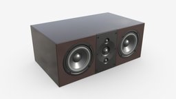 Center Speaker music, volume, speaker, system, studio, sound, center, stereo, acoustic, audio, bass, frequency, loud, amplified, tweeter, 3d, pbr, black