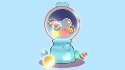 Gumball Machine autodesk, cute, mushroom, games, toy, kawaii, illustration, treasurechest, treasure-chest, gumball-machine, gumballmachine, substancepainter, maya, handpainted, photoshop