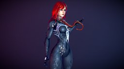 Mary Venom suit, red, white, marvel, pose, muscles, hero, venom, spiderman, alien, woman, mj, symbiote, stylizedcharacter, substancepainter, character, girl, blender, lowpoly, animation, stylized, blue, human, black, rigged, maryjane, supehero, shevenom, symbiote-venom, venomized, venomgirl