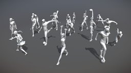 Low Poly Sport Pose bicycle, golf, basket, skateboard, ski, soccer, run, statue, joker, woman, printable, tennogen, man, walk, human, sport