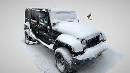 Snowed car in the street winter, lidar, 3d-scan, snow, vehicle, scan, car, iphone12pro, polycam