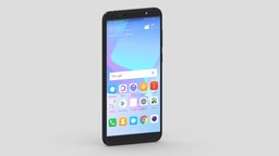 Huawei Y6 2018 office, computer, device, pc, laptop, tablet, smart, electronics, equipment, headphone, audio, mockup, smartphone, cellular, android, ios, phone, realistic, cellphone, cheap, earphones, mock-up, render, 3d, mobile, home, screen