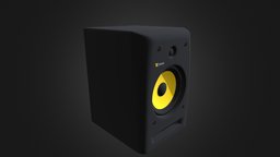 Studio Monitor music, cinema, instrument, speaker, ray, monitors, vray, studio, sound, monitor, speakers, detailed, bass, max, yellow, mental, cgaxis, 3d, model, 3ds, c4d, black