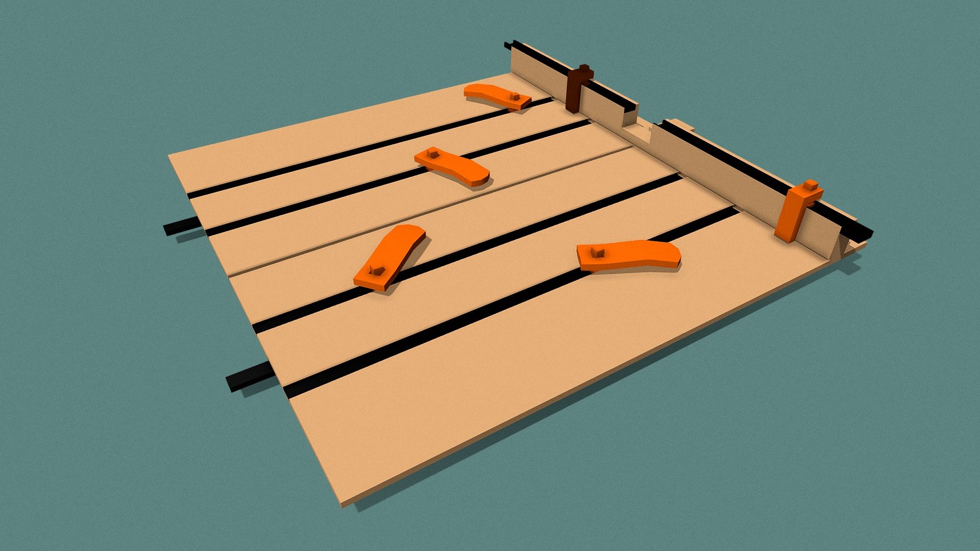 Made a Table Saw Jig for Cross Cuts and Rip Cuts. Can be further extended for either of the cuts.

1. T-Track + extension

3/4 T-Tracks that fit into Table Saw’s Miter slot with extensions. The extensions help slot the Jig into the Table Saw. And are also used to attach another Jig for larger Rip cuts.

2. Hold-Downs

T-Track Hold Downs are used to Hold Down Wood for Rip cuts and Cross cuts.

3a. Fence Stop Block

T–Track Fence Stops blocks used for repeated Cross and Rip cuts.

3b. Notch

Notch on the Fence for easy Dust collection.

4a. Stop Block

Used to stop the Table Saw Blade from cutting through the Jig.

4b. Blade Guard

Space for the Tablesaw blade guard to pass through.

5. T-Track + extension

T-Track for the Fence Stop Blocks with extension. Another Jig can be attached to the extension for making larger Cross cuts.

Download for free! - TableSawJig - Download Free 3D model by shahbazsekhon 3d model