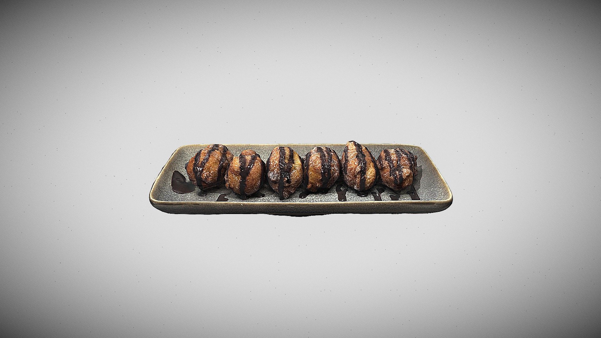 Mexican doughnuts | sugar dust | Oaxacan chocolate sauce - Copita Bunuelos - Buy Royalty Free 3D model by Augmented Reality Marketing Solutions LLC (@AugRealMarketing) 3d model