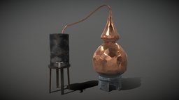Lowpoly stylized PBR alchemy magic alembic b3d, vessel, alembic, alchemist, chamber, potion, pharmacy, alchemy, distillation, distillery, drugstore, handpainted, cartoon, asset, game, blender, pbr, lowpoly, blender3d, low, poly, gameasset, stylized, fantasy, magic