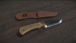 Hunting Knife leather, bone, gameprop, hunting, holster, gamereadymodel, huntingknife, gamereadyasset, propr, gameready-lowpoly, substancepainter, blender, gameready, gameready-asset, gameready-props, noai, leatherholster