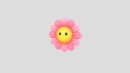 Character222 Flower face, plant, cute, little, flower, toy, garden, fun, mascot, head, nature, smile, daisy, emoji, character, cartoon, design, monster