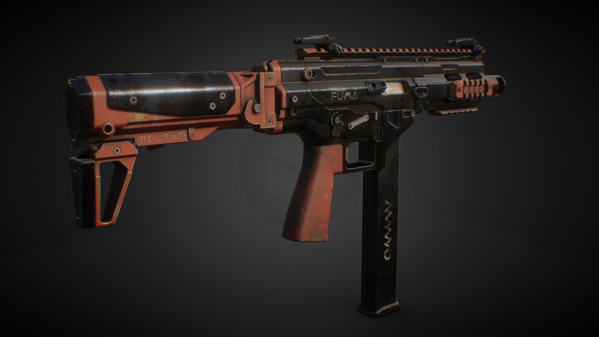 PI-ARMS FUMA, highly detailed model avalible in both red and army green color. The Model is highly detailed and subdivision ready. The model’s UVs were grouped and mapped out according to the different sections of the rifle.
Do feel free to shoot me a message on Sketchfab or Artstation, It would me my pleasure to help you out (: - PI-ARMS FUMA - 3D model by AmmadStudio 3d model