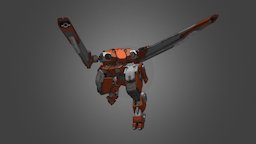 FK02-02 mech, walker, mecha, sketchup, sci-fi, robot