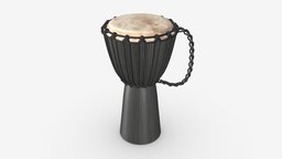 Djembe percussion instrument drum, leather, egypt, musical, dance, arabic, arab, traditional, turkish, percussion, rhythm, djembe, 3d, pbr, darbuka, darabuka, darbouka, tarbouka