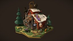 The Pub cute, pub, 3dart, 3dcoat, diorama, handpainted, architecture, cartoon, photoshop, blender, house, stylized, 3dmodel, shop