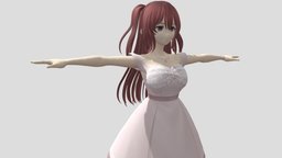 【Anime Character】Bride (V1/Unity 3D) japan, bride, animegirl, wedding-dress, animemodel, anime3d, japanese-style, anime-character, vroid, unity, anime, japanese, noai