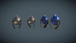 Bactrian-type Helmets armor, heritage, baked, mods, props, antiquity, ancient-cultures, hellenic, total_war, bactrian, gameasset
