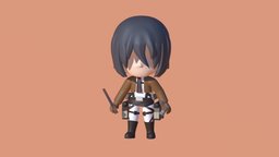 Mikasa Ackerman cute, chibi, titan, manga, snk, mikasa, attackoftitananime, girl