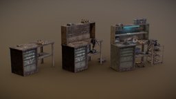Crafting table tools, craft, table, crafting, carpentry, postapocalypse, workshop, tech-desk, crafting-tablet
