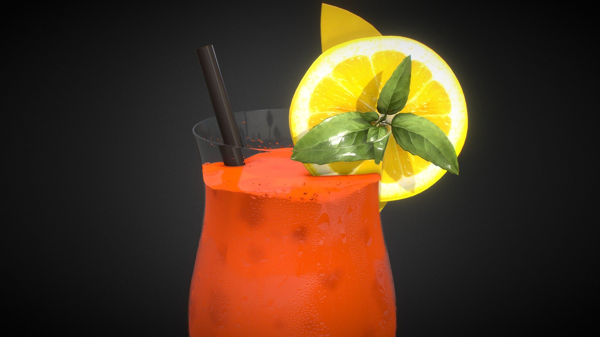 Juice cup (height: 18cm) with lemon and fruits, modeled in 3ds max, Physical Materials with full PBR texture pack (AO, Normal; Roughness, Metallicity, etc.) ready to include in your scenes and visualizations - Drink_glass_juice PBR - Buy Royalty Free 3D model by 3DMark (@gabo08) 3d model