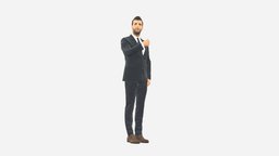 Man In Suit 0213 suit, style, people, fashion, clothes, miniatures, realistic, character, 3dprint, model, man, male