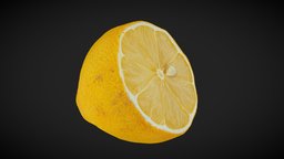 Half of a lemon tea, food, fruit, half, cook, cut, 3dscanning, props, kitchen, yellow, citrus, lemon, 3dscanning-photogrammetry-photoscan, photogrammetry, asset, 3dscan, gameasset, home