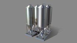 Corn Silo (WIP-2) storage, silo, wip, metal, farm, grain, corn, agriculture, vis-all-3d, 3dhaupt, software-service-john-gmbh, building, animal-feed