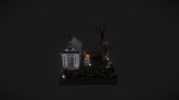 Spooky Halloween Cemetery cross, 3dart, creepy, cemetery, graves, jackolantern, halloween-pumpkin, blender, lowpoly, blender3d, halloween, pumpkin, spooky, halloween-2020