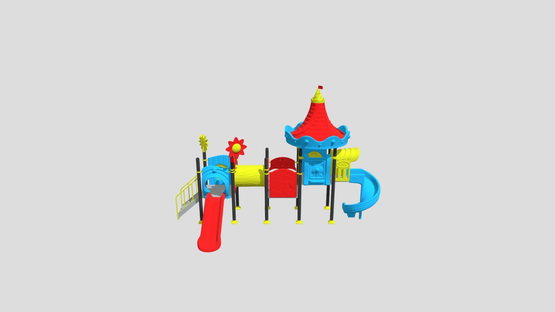 Outdoor playground. Amusement park 3d model