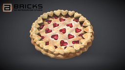 PieStrawberryHeart gamereadyasset, 3dgameasset, bricks3dstudio, vietnam3dartoutsource, piestrawberryheart, piestrawberryheart3dmodel, piestrawberryheart3dasset, piestrawberryheartgameready, gamereadypiestrawberryheart