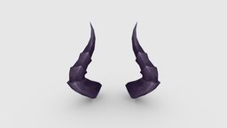 Cartoon devil horns demon, devil, vampire, clothes, festival, holiday, lucifer, luminous, lowpolymodel, character, handpainted, cartoon, stylized, decoration, monster, halloween, clothing, evil, luminiferous
